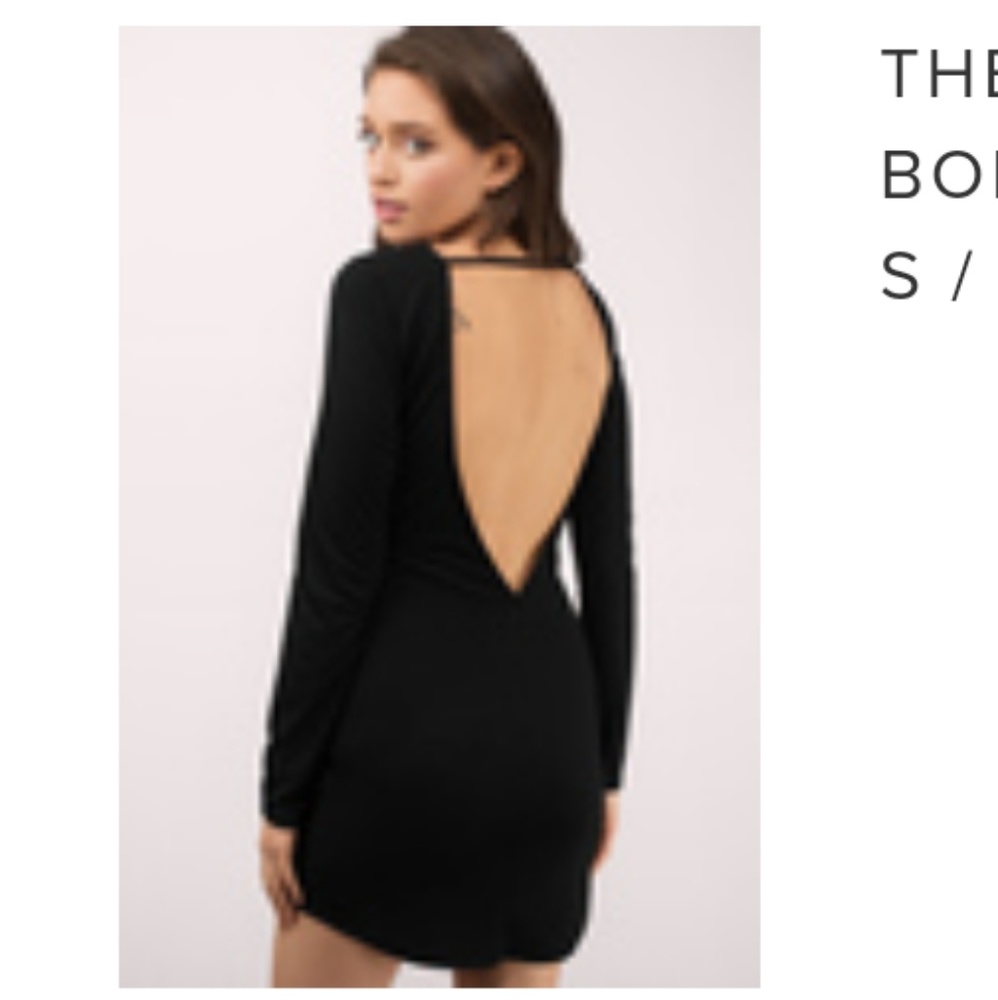 Backless black bodycon shirt dress. New. Size S
